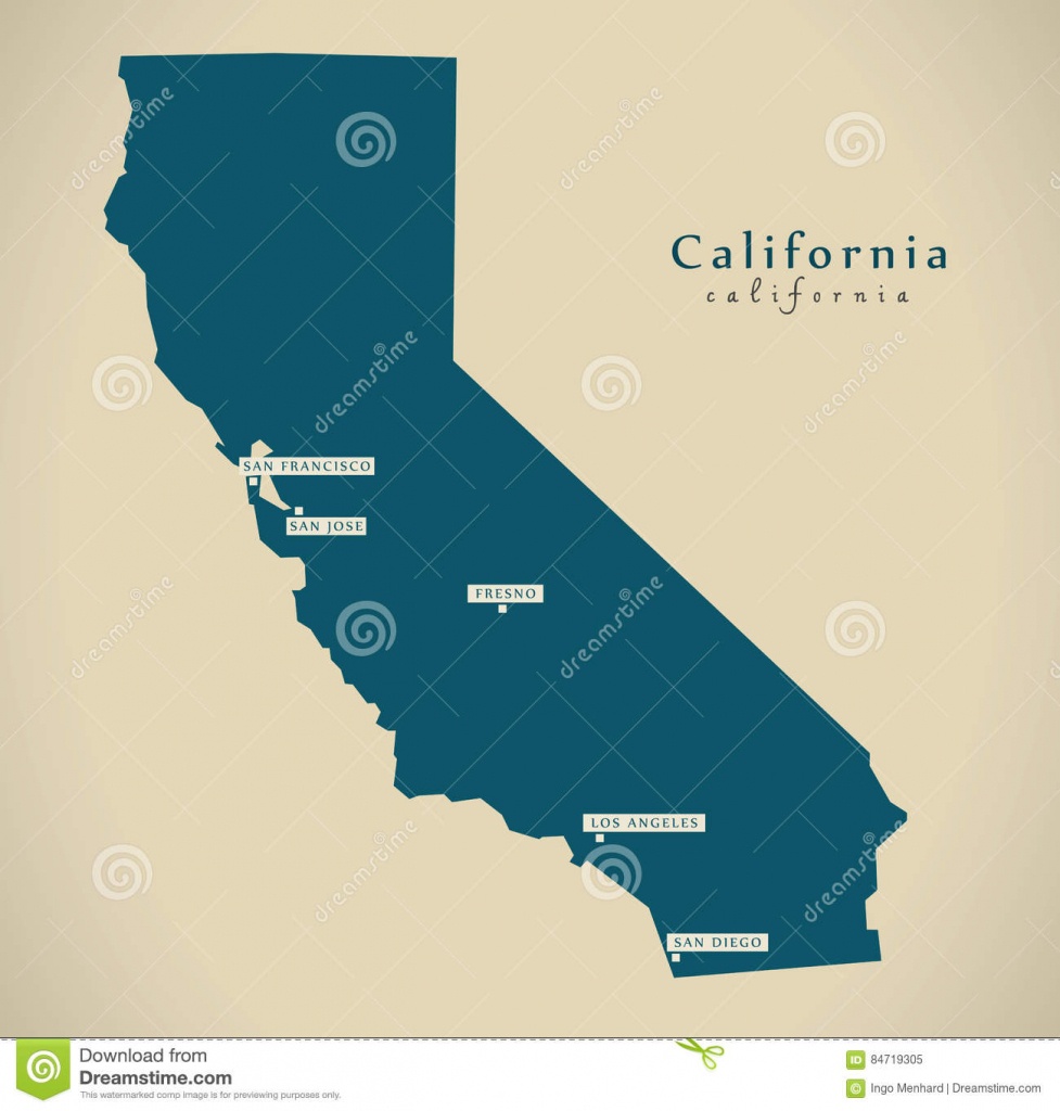 Modern Map - California Usa Illustration Stock Illustration - Simple Map Of California
