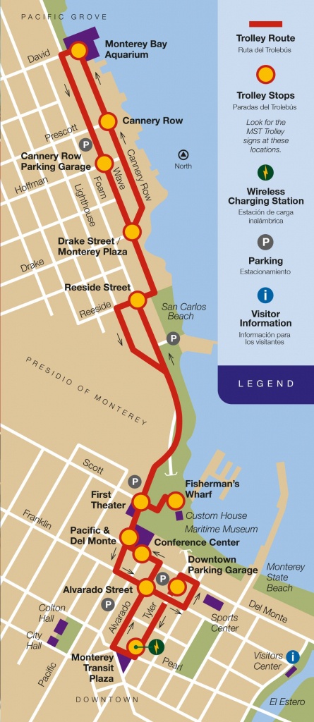 Monterey Trolley Map | San Francisco In 2019 | City Of Monterey, San - Monterey Bay California Map
