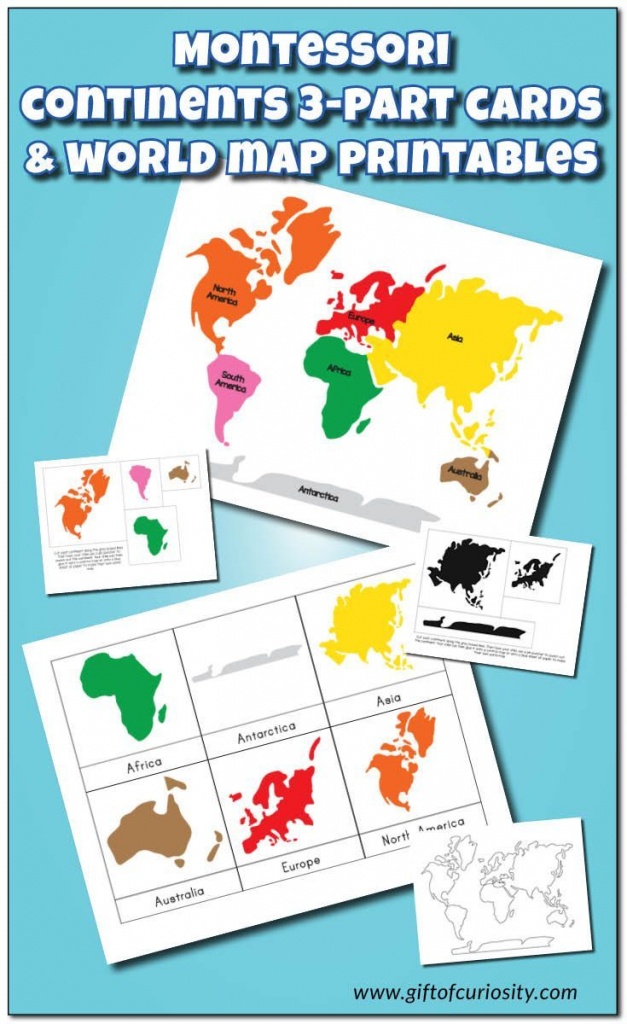 Montessori Continents 3-Part Cards And World Map Printables - Montessori World Map Printable