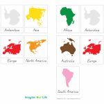 Montessori Continents Map & Quietbook With 3 Part Cards | Imagine   Montessori World Map Printable