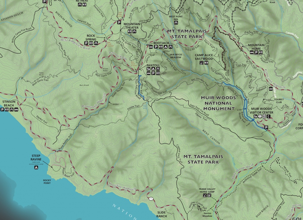 Muir Woods Maps | Npmaps - Just Free Maps, Period. - Muir Woods Map California