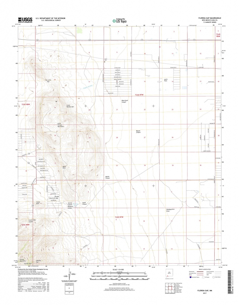 Mytopo Florida Gap, New Mexico Usgs Quad Topo Map - Usgs Topographic Maps Florida
