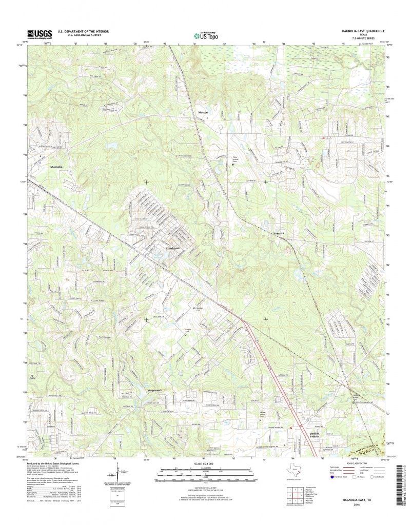 Mytopo Magnolia East, Texas Usgs Quad Topo Map - Magnolia Texas Map