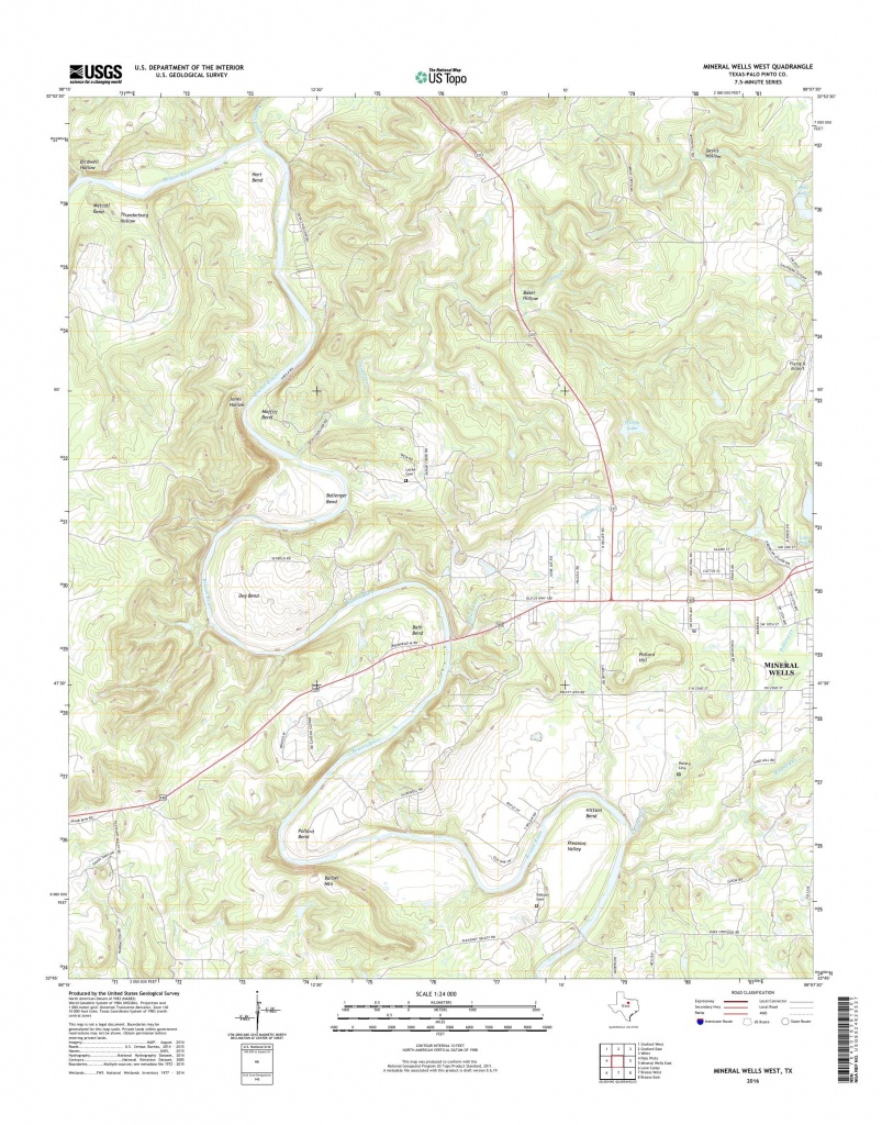 Mytopo Mineral Wells West, Texas Usgs Quad Topo Map - Mineral Wells Texas Map