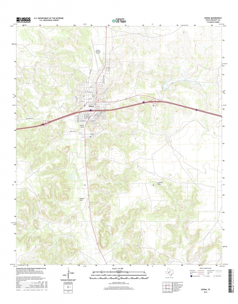 Mytopo Ozona, Texas Usgs Quad Topo Map - Ozona Texas Map