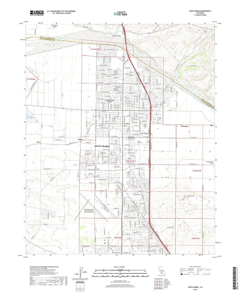 Mytopo Santa Maria, California Usgs Quad Topo Map - Santa Maria California Map