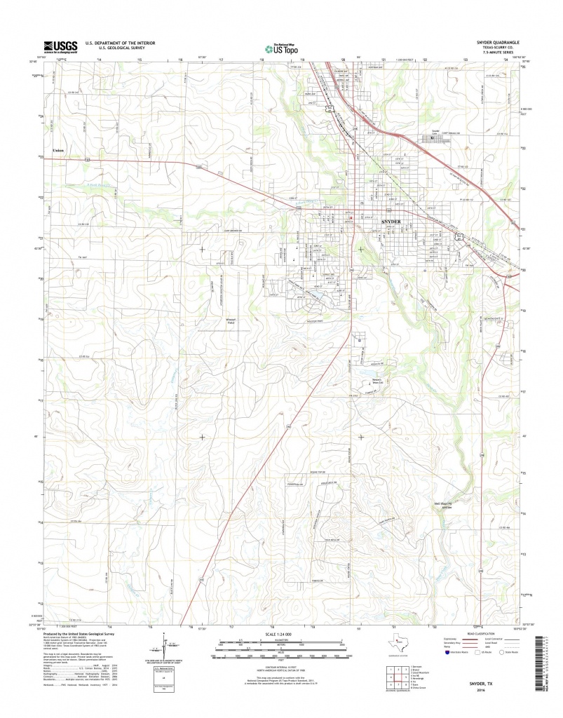 Mytopo Snyder, Texas Usgs Quad Topo Map - Snyder Texas Map