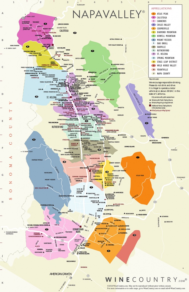 Napa Valley Winery Map A For Silverado California - Picturetomorrow - Printable Napa Winery Map