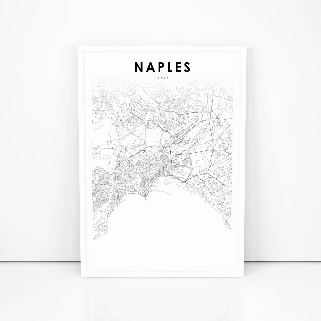 Naples Map Print Italy Napoli Italia Map Art Poster City | Etsy - Printable Street Map Of Naples Florida