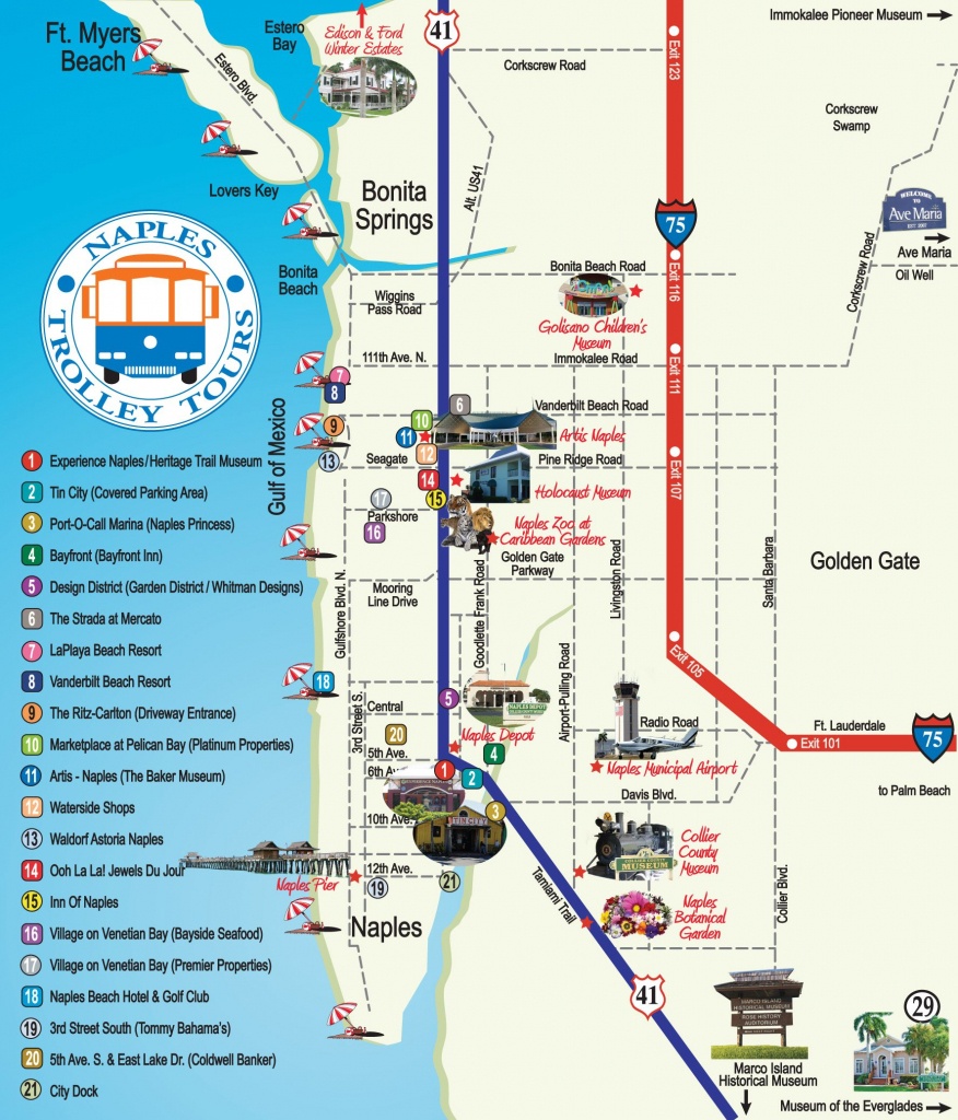 Naples Trolley - Route Map | Fav Places In My Home State..florida - Vanderbilt Beach Florida Map