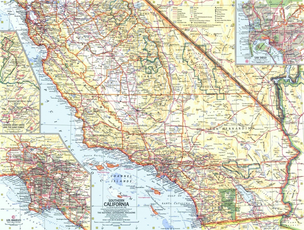 National Geographic Southern California Map 1966 - Maps - California Atlas Map