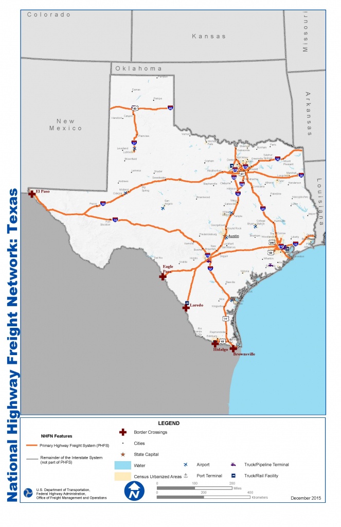 National Highway Freight Network Map And Tables For Texas - Fhwa - Map Of I 40 In Texas