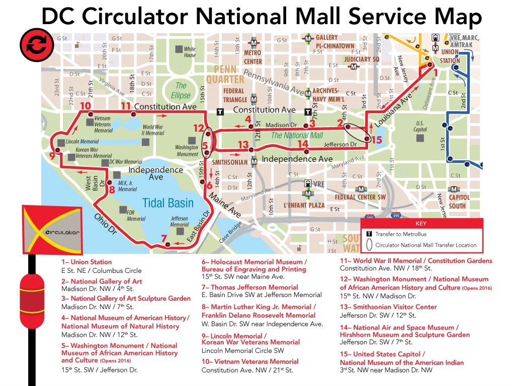 National Mall Route - National Mall Map Printable