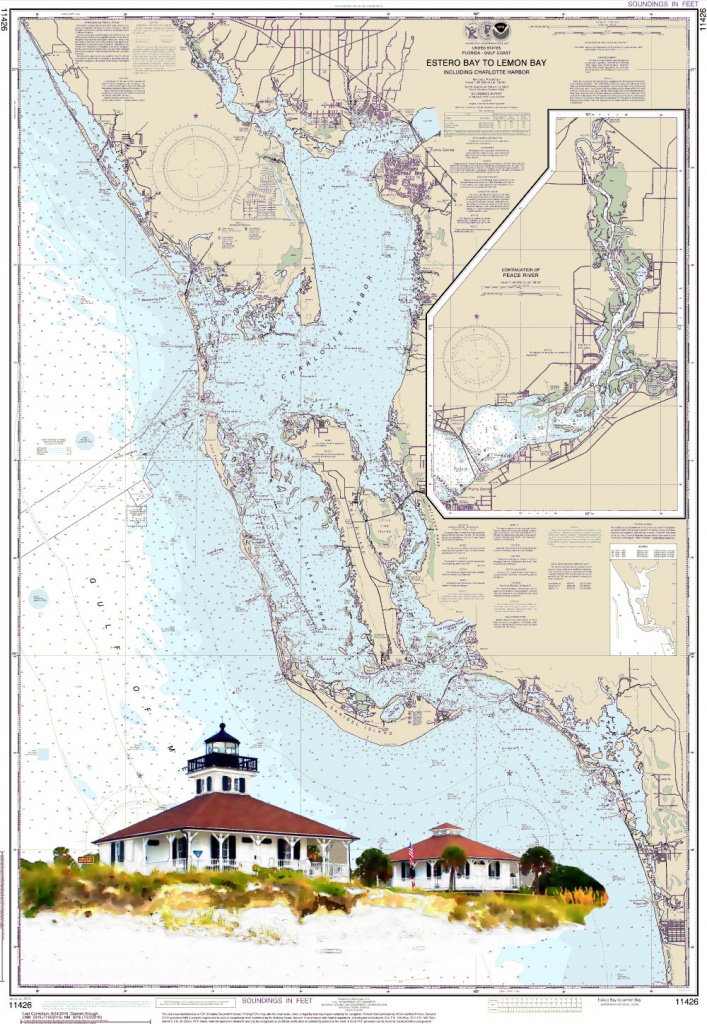 Nautical Chart Art Boca Grande Sanibel Gulf Of Mexico | Etsy - Nautical Maps Florida