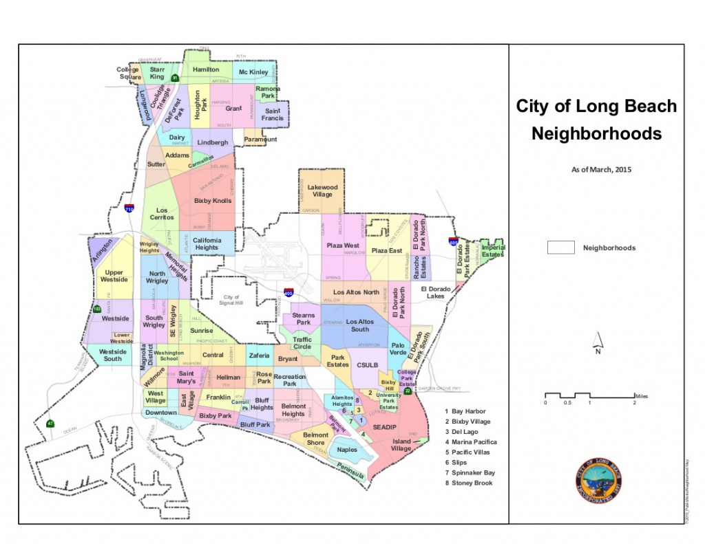 Neighborhoods Of Long Beach, California - Wikipedia - Printable Map Of Long Beach Ca