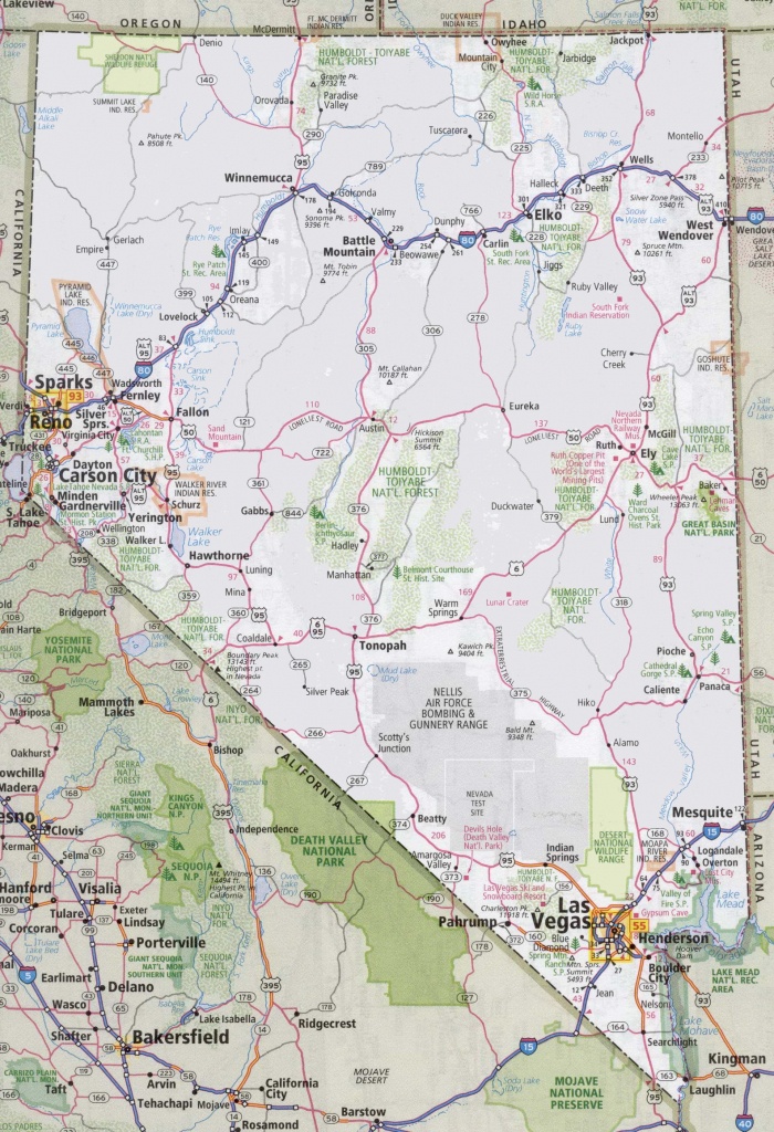 Nevada Road Map - Road Map Of California And Nevada