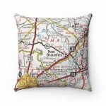 New Braunfels Texas Vintage Map Pillow New Braunfels Pillow | Etsy   Texas Map Pillow