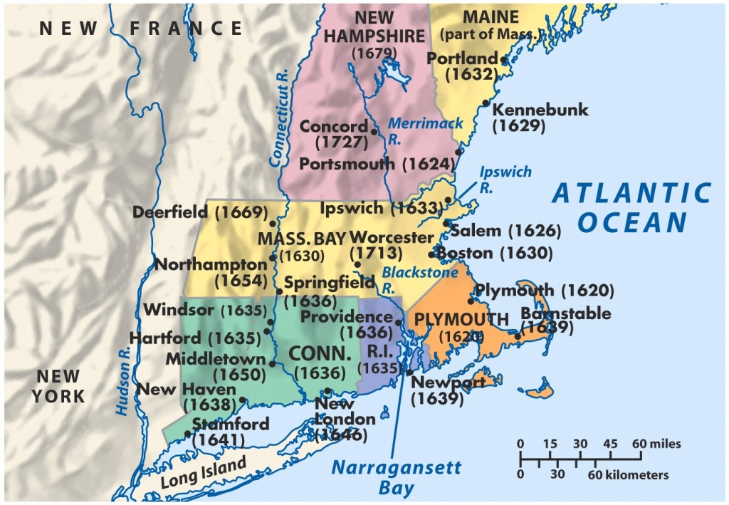 New England Political Map And Travel Information | Download Free New - Printable Map Of New England