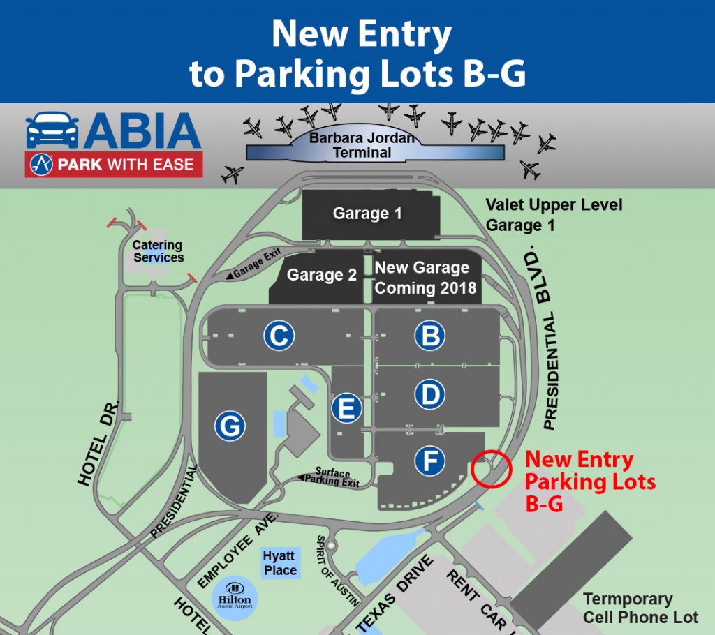 New Entry To Parking Lots B-G Open | Austintexas.gov - The Official - Austin Texas Airport Terminal Map