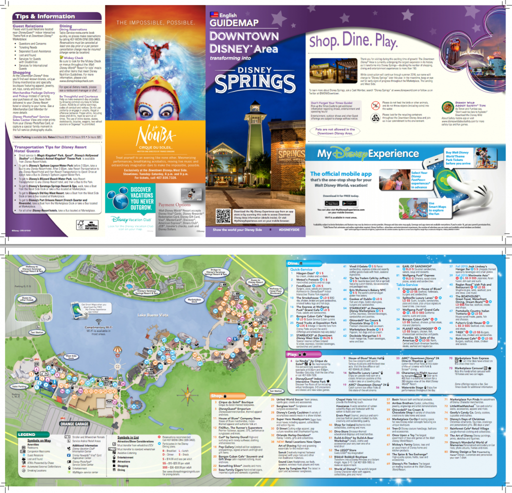 New Map For Downtown Disney/disney Springs (Pdf) | Disney Springs - Disney Springs Map Printable