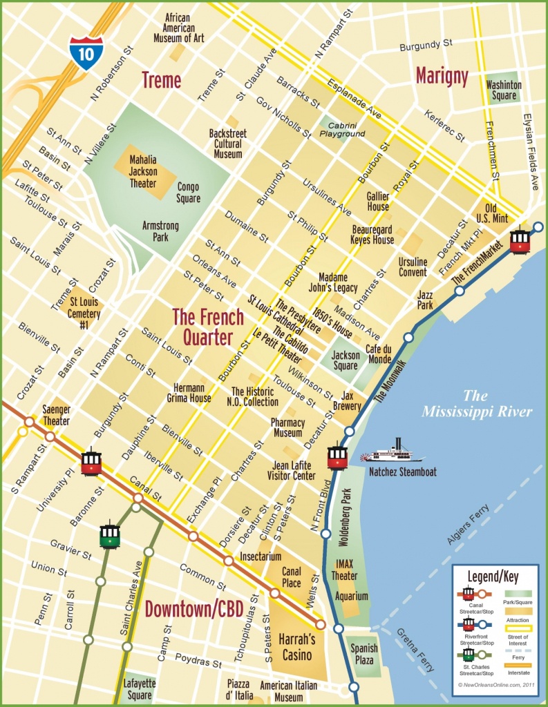 New Orleans French Quarter Map - Us Quarter Map Printable