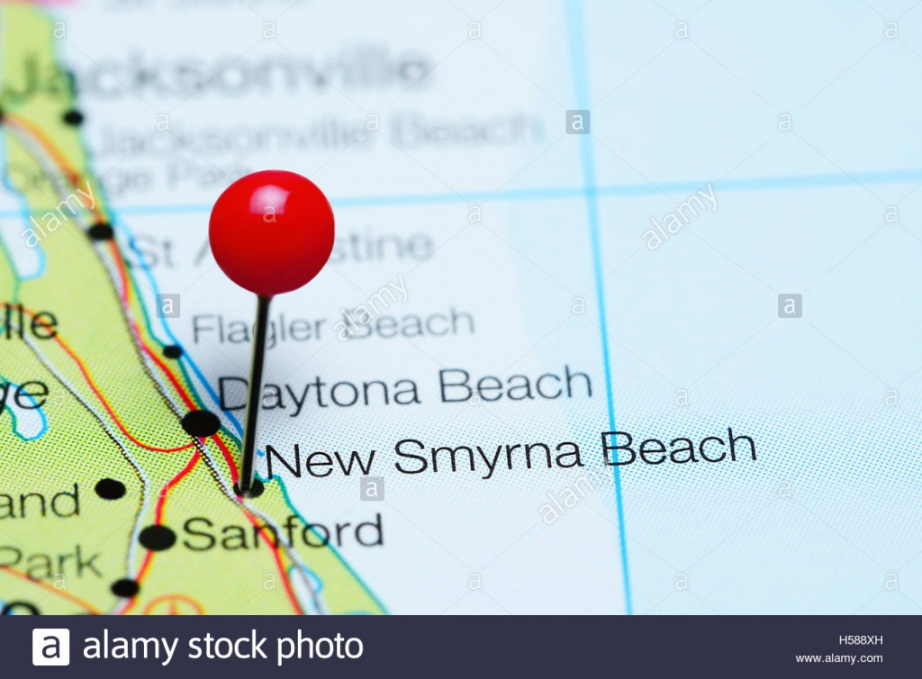 New Smyrna Beach Pinned On A Map Of Florida, Usa Stock Photo - New Smyrna Beach Florida Map