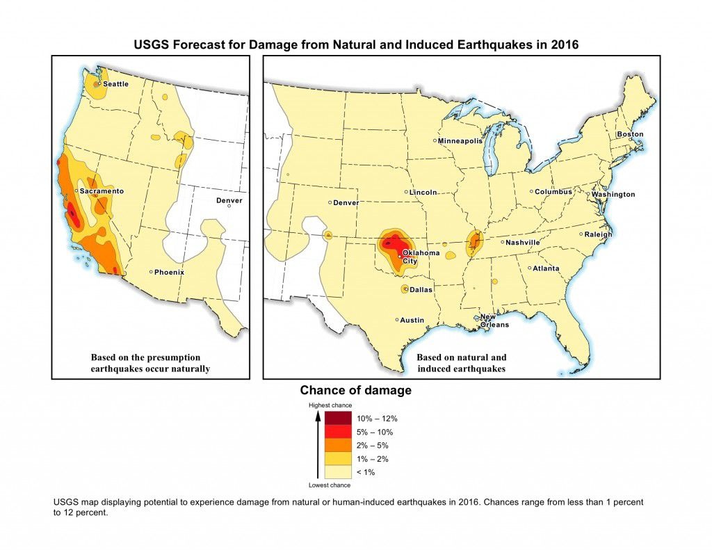 New Usgs Map Shows Man-Made Earthquakes Are On The Rise | Smart News - Usgs California Nevada Earthquake Map