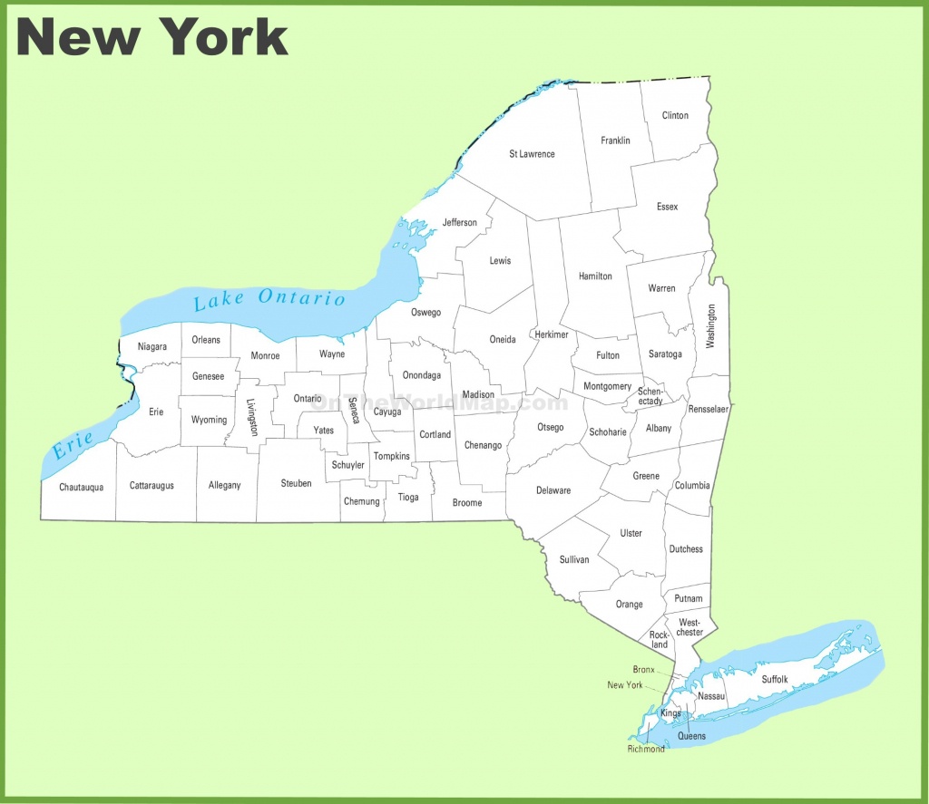 New York County Map - Printable Map Of New York State