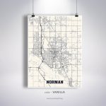 Norman Map Print Norman City Map Oklahoma Ok Usa Map Poster | Etsy   Printable Map Of Norman Ok