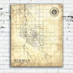 Norman Ok Canvas Print Oklahoma Vintage Map Norman City Vintage   Printable Map Of Norman Ok