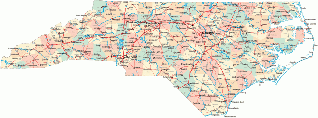 North Carolina Map - Free Large Images | Pinehurstl In 2019 | North - Large Printable Map
