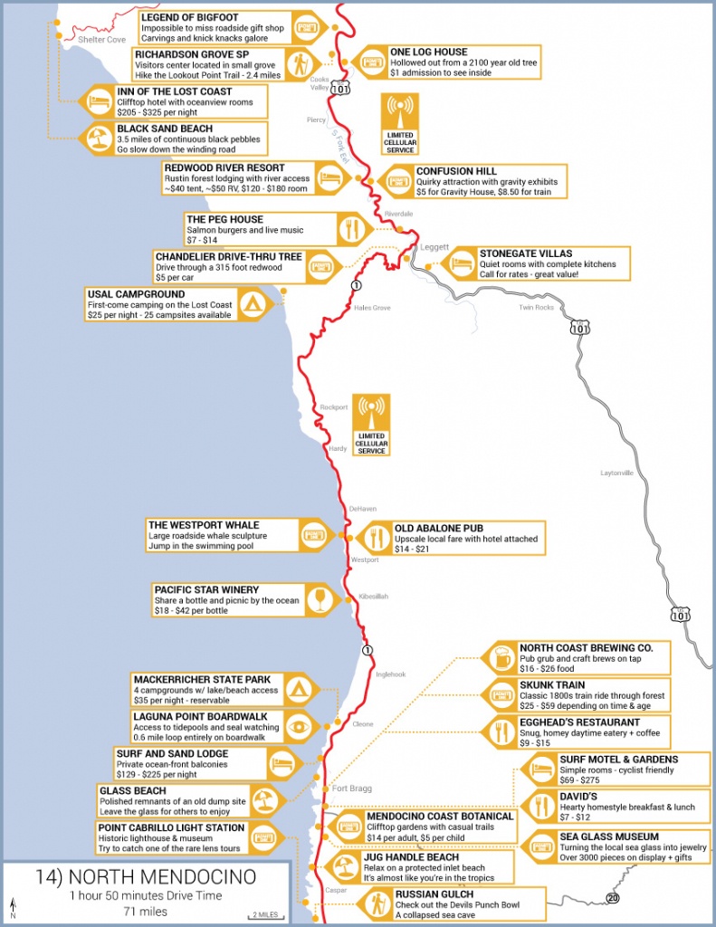 Northern California Highway 1 Road Trip Guide - Camping Northern California Coast Map