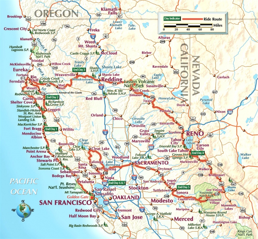 Northern California Road Map And Travel Information | Download Free - Driving Map Of Northern California
