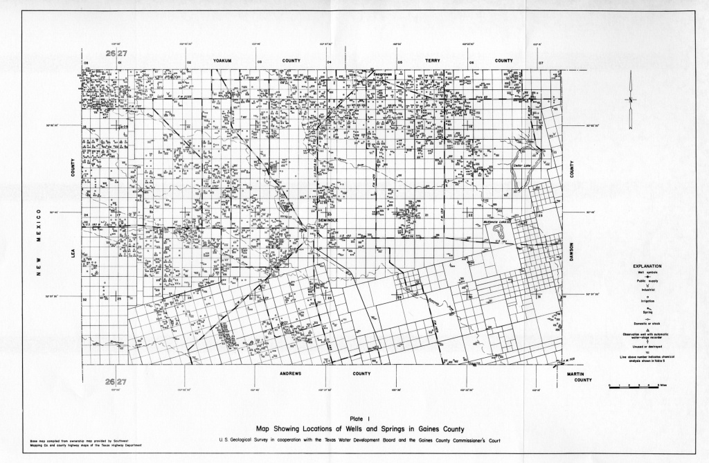 Numbered Report 15 | Texas Water Development Board - Gaines County Texas Section Map