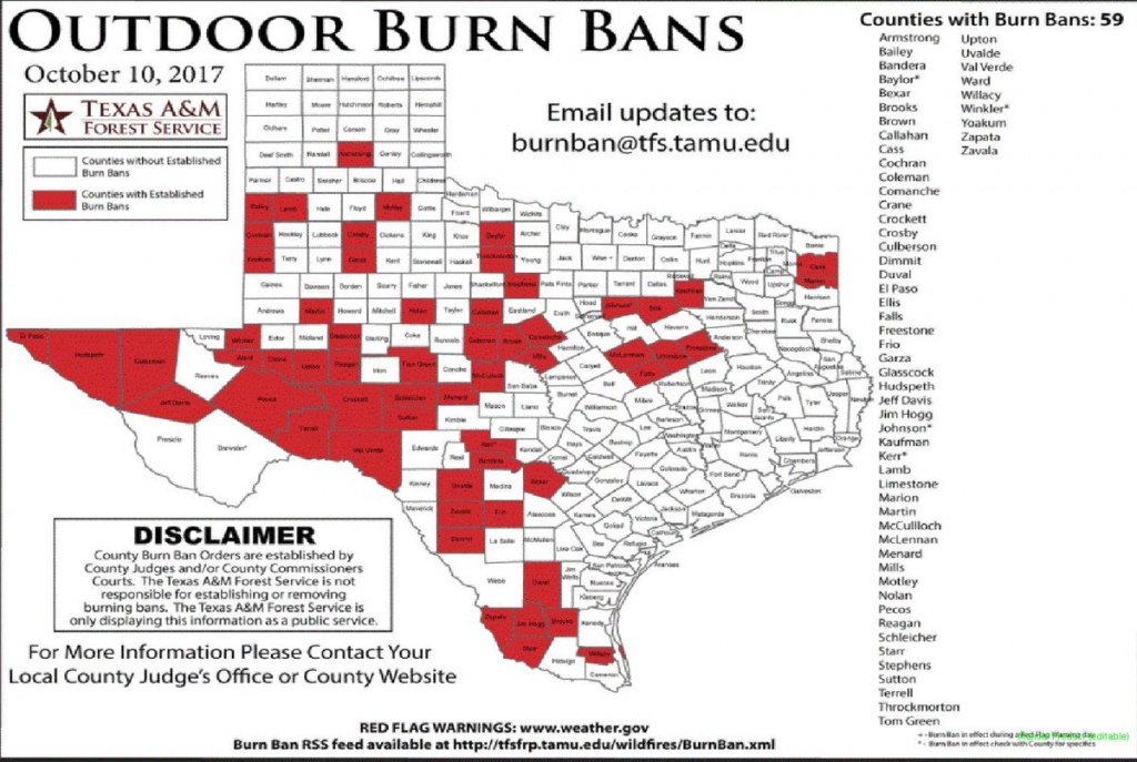 Nws Shreveport On Twitter: &amp;quot;texas Burn Bans In Effect. #txwx - Burn Ban Map Of Texas