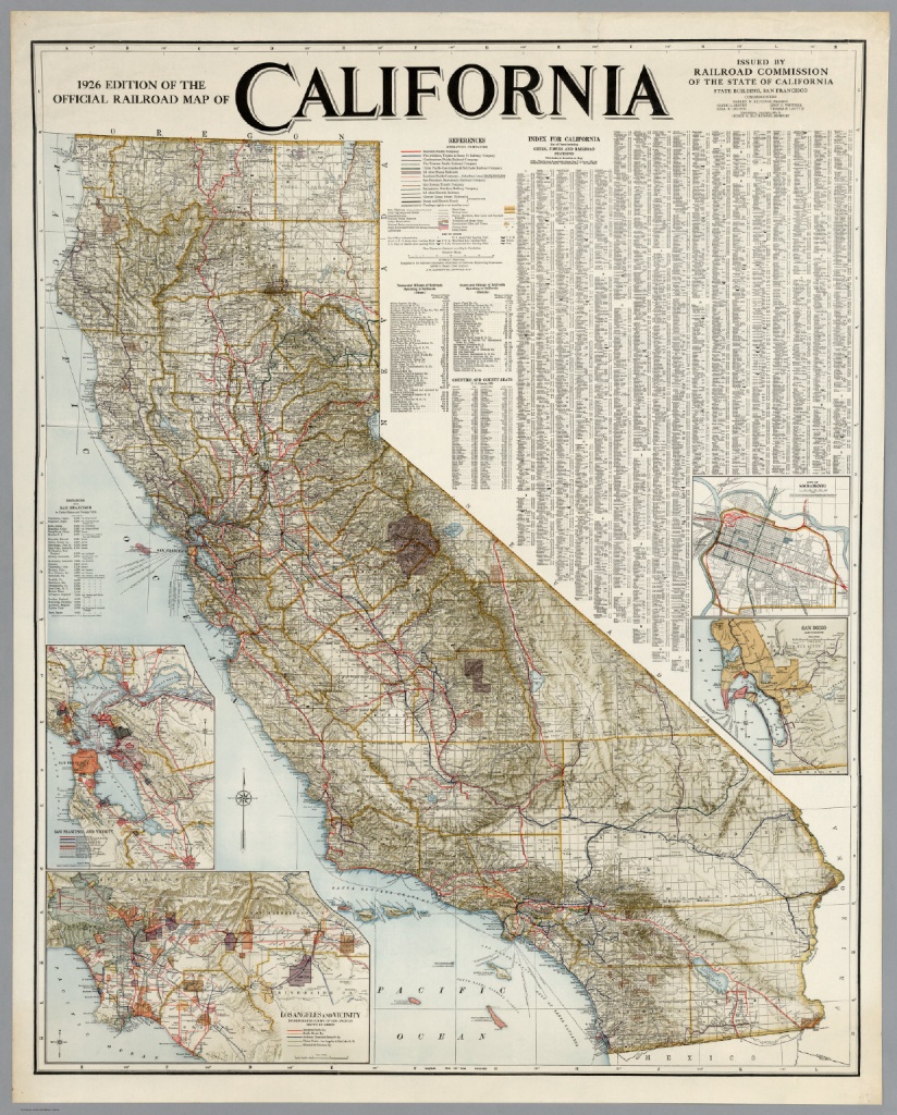 Official Railroad Map Of California, 1926 - David Rumsey Historical - Historical Map Of California