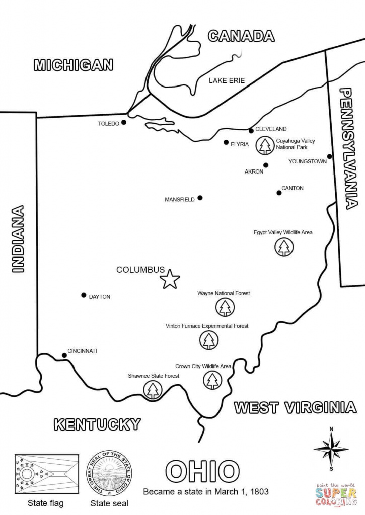 Ohio Map Coloring Page | Free Printable Coloring Pages - Printable Map Of Ohio