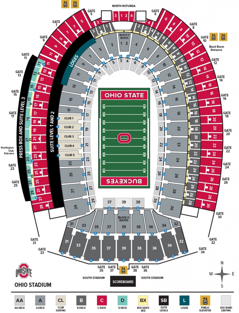 Ohio Stadium Seating Chart – Ohio State Buckeyes - University Of Florida Football Stadium Map