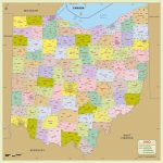 Ohio State Map Printable Ohio Zip Code Map With Counties 48 W X 48 H   Ohio State Map Printable