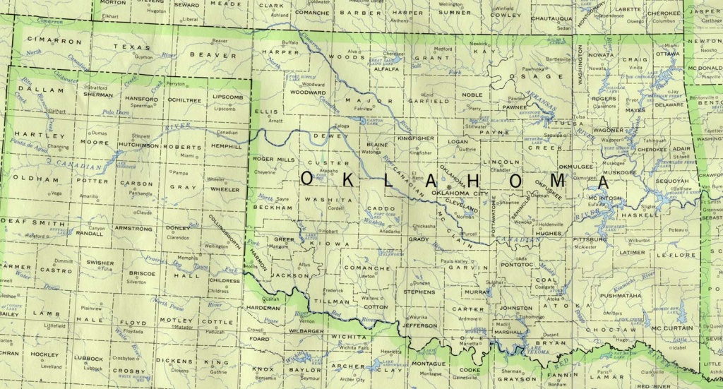 Oklahoma Maps - Perry-Castañeda Map Collection - Ut Library Online - Map Of Oklahoma And Texas Together