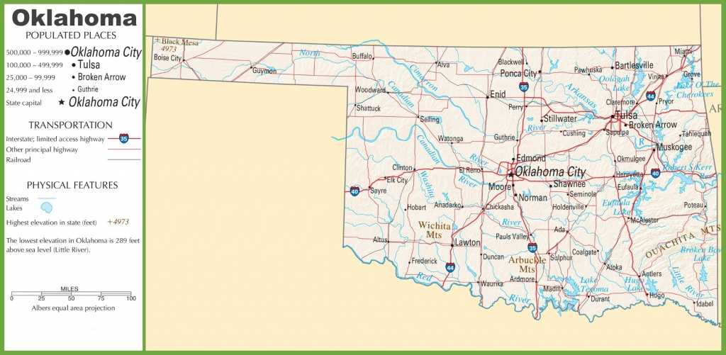 Oklahoma State Maps | Usa | Maps Of Oklahoma (Ok) - Printable Map Of Oklahoma