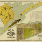 Old County Map   Galveston Texas Landowner   1890   30.94 X 23   Map Of Galveston Texas