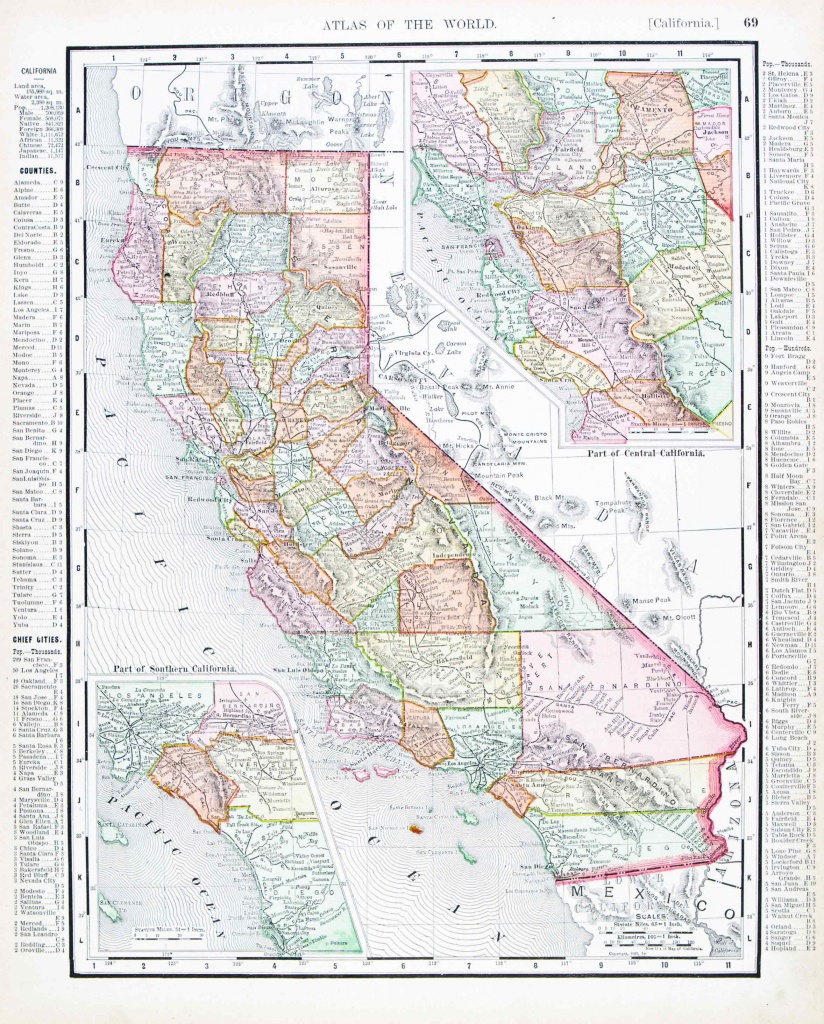 Old Historical City, County And State Maps Of California - California Maps For Sale