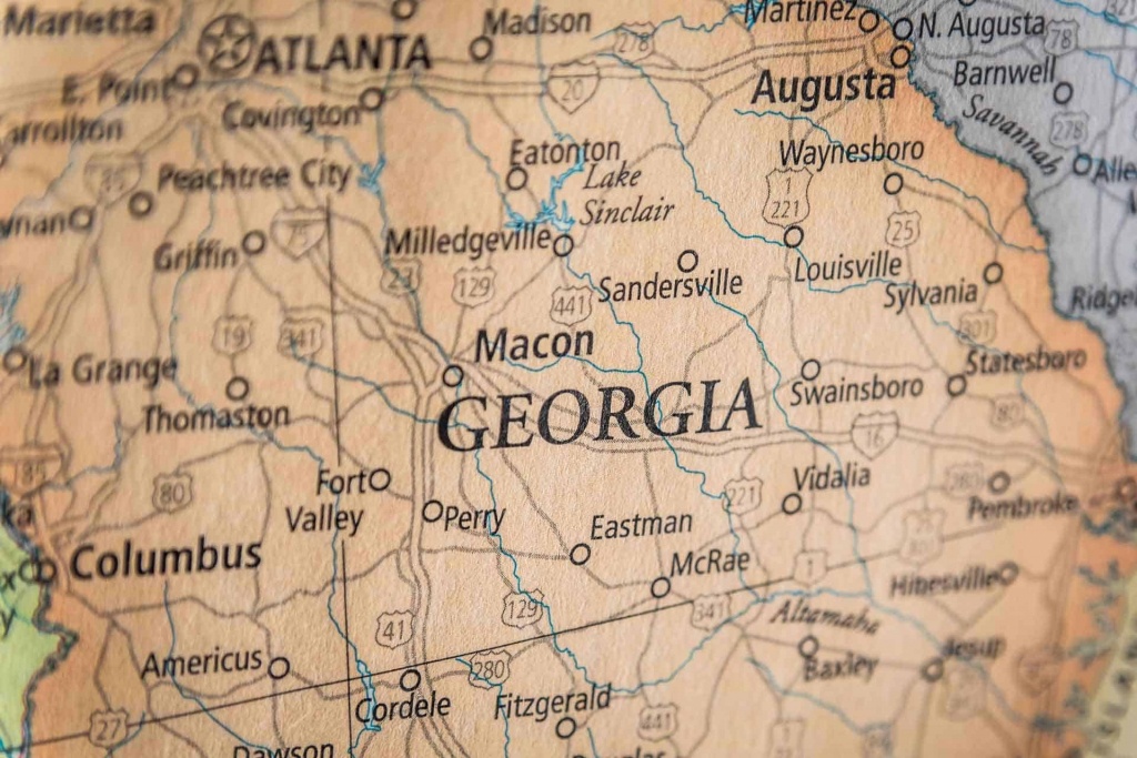 Old Historical City, County And State Maps Of Georgia - Printable Map Of Macon Ga