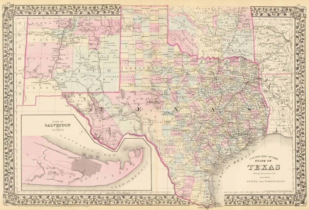 Old Historical City, County And State Maps Of Texas - Antique Texas Map