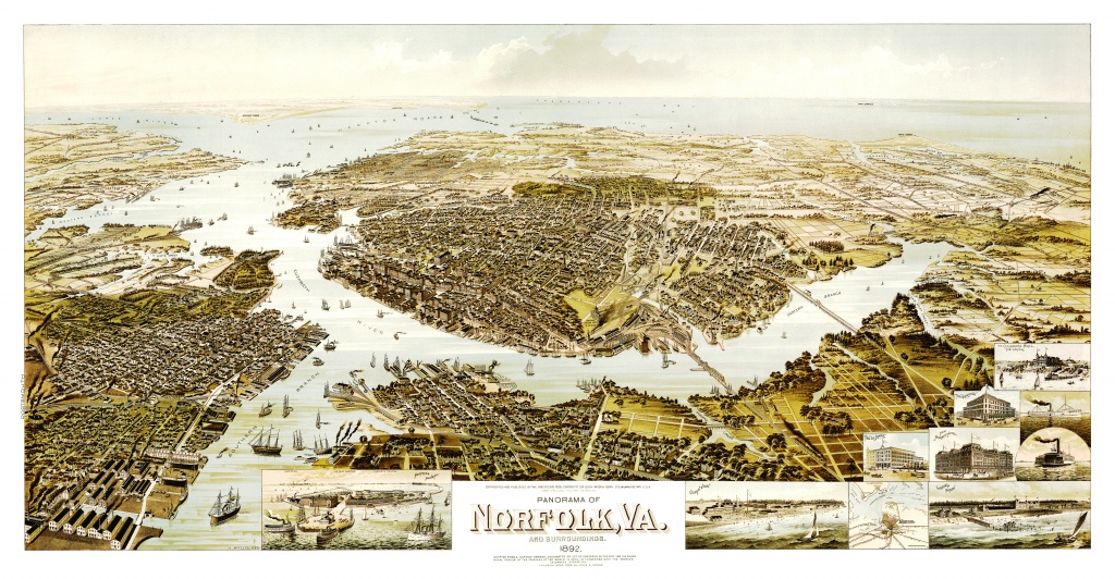 Old Map Of Norfolk, Virginia And Surrounding Areas In 1892 - Printable Map Of Norfolk Va