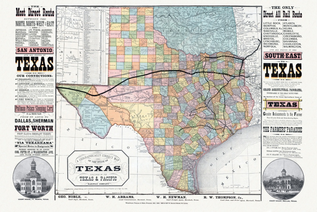 Old Texas Railroad Map 1876 Cvr - Knowol - Selma Texas Map
