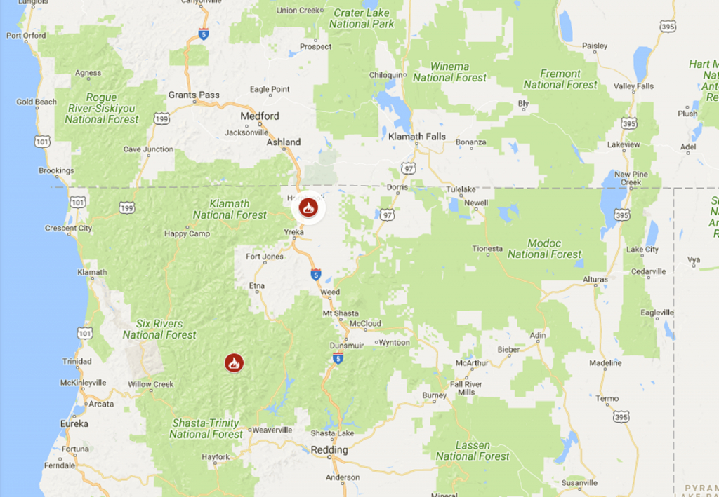 One Person Dies In Wildfire Near California-Oregon Border | The - California Oregon Border Map