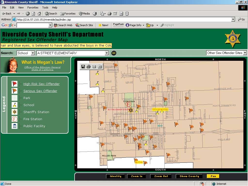 Online Mapping Assists Megan&amp;#039;s Law Notification - Megan&amp;#039;s Law California Map