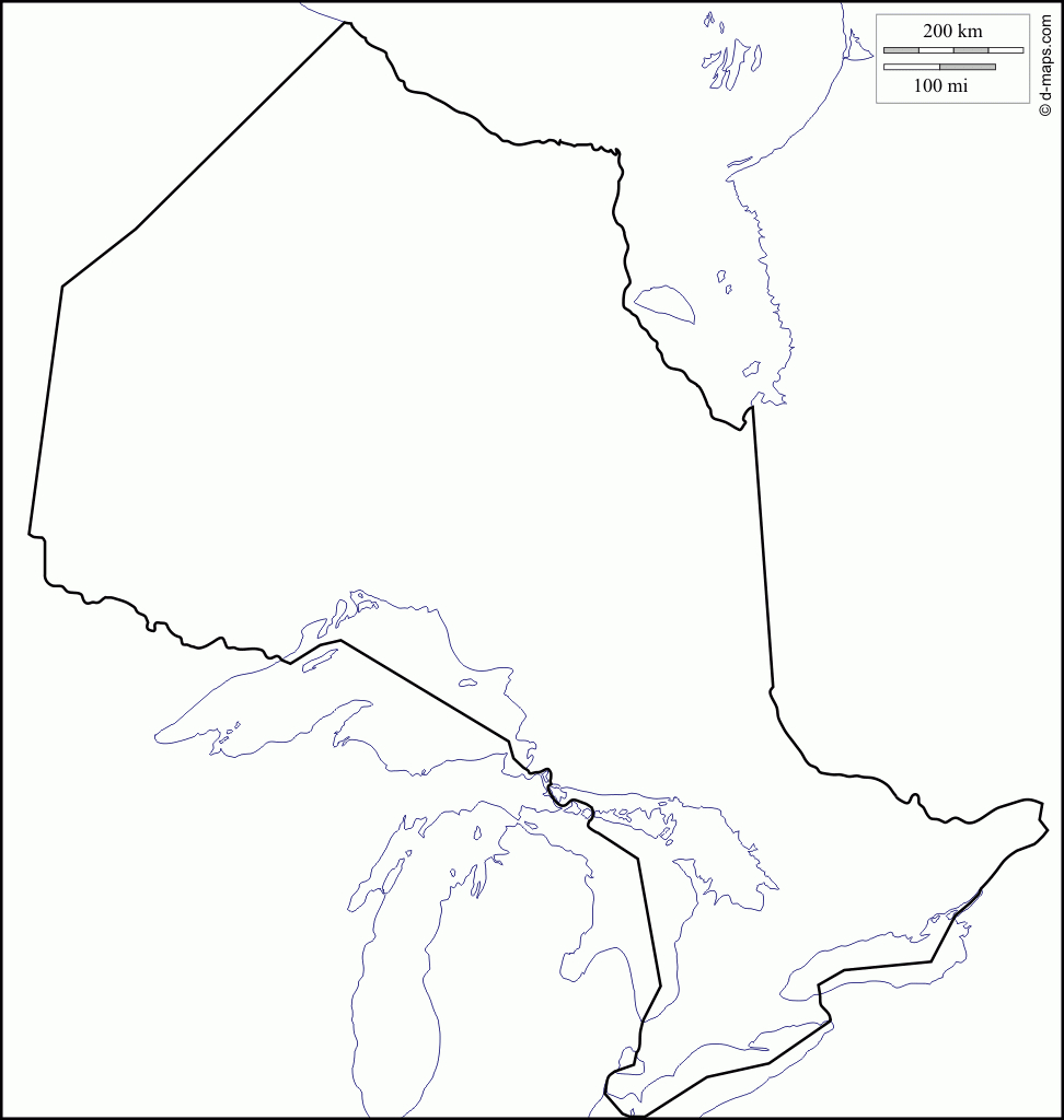 Ontario : Free Map, Free Blank Map, Free Outline Map, Free Base Map - Free Printable Map Of Ontario